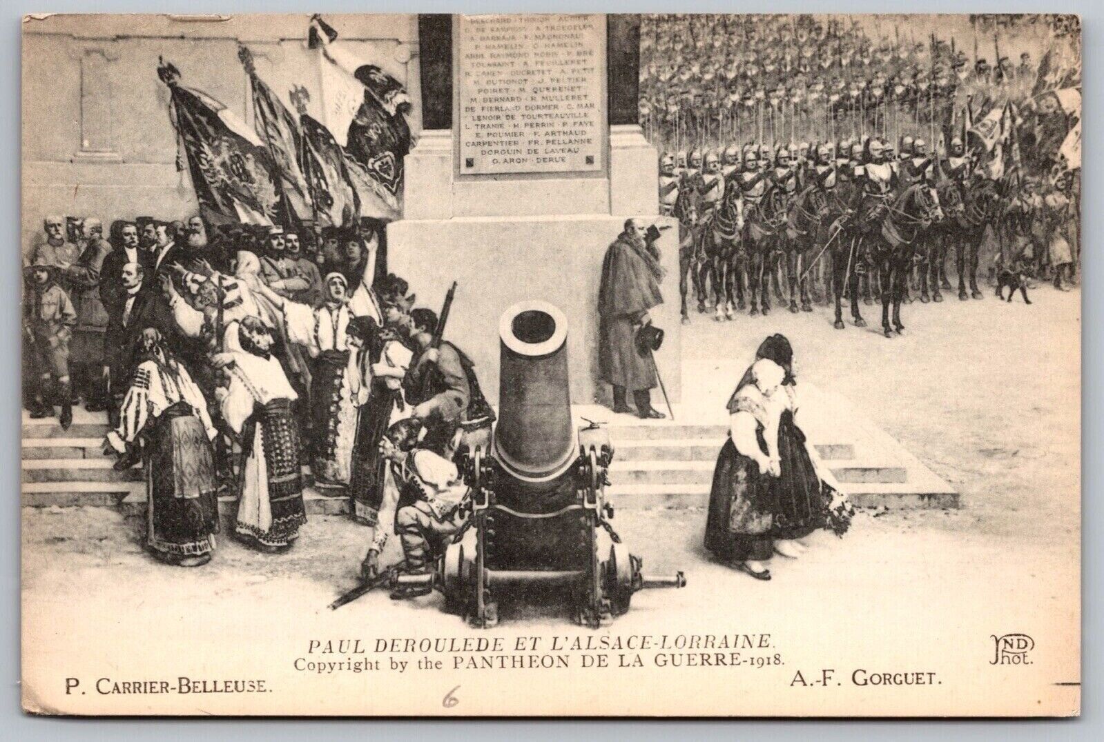 Paul Deroulded Et L’Alsace Lorraine Pantheon De la Guerre 1918 Antique Postcard