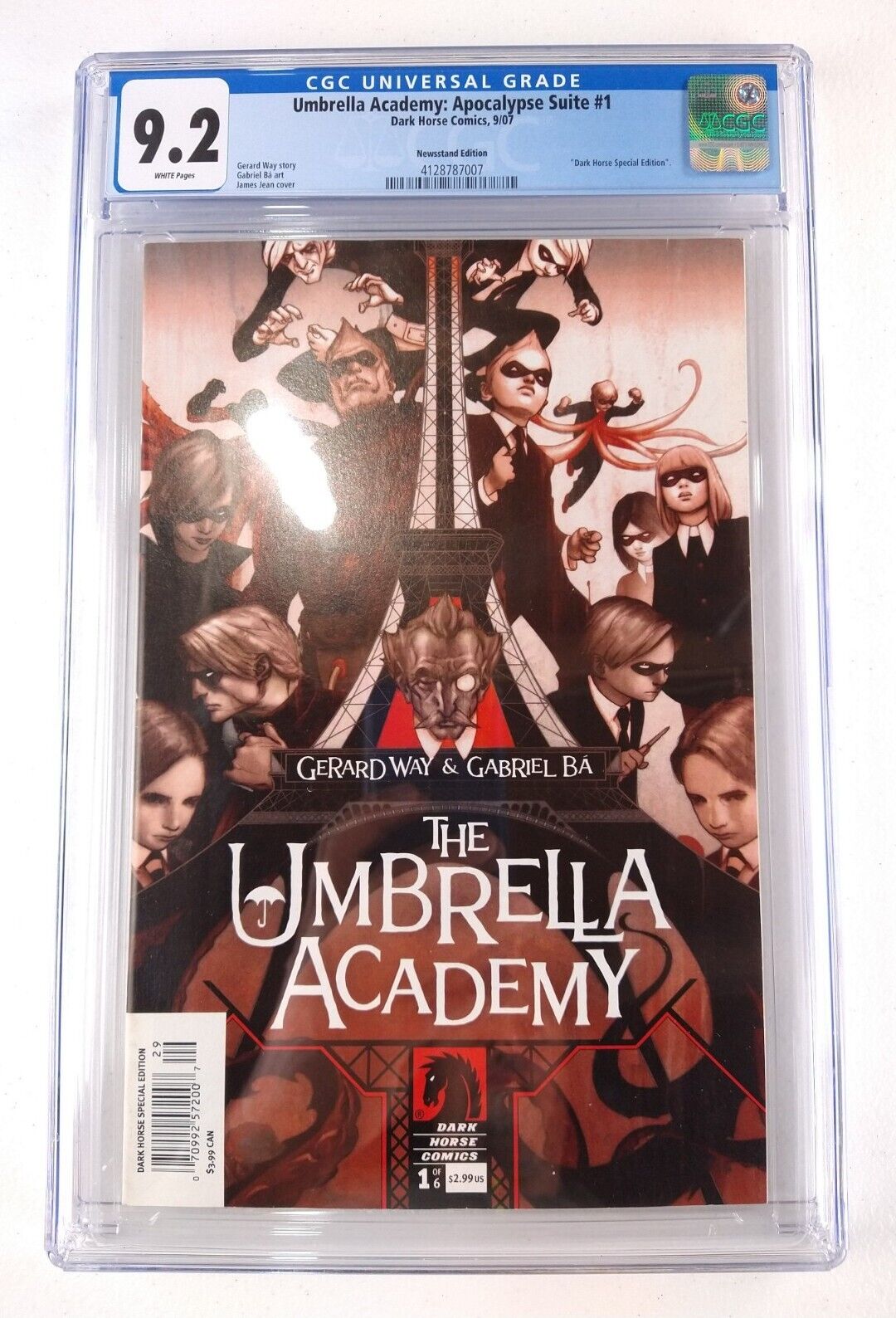The Umbrella Academy Apocalypse Suite #1 NEWSSTAND Special Edition CGC 9.2 2007