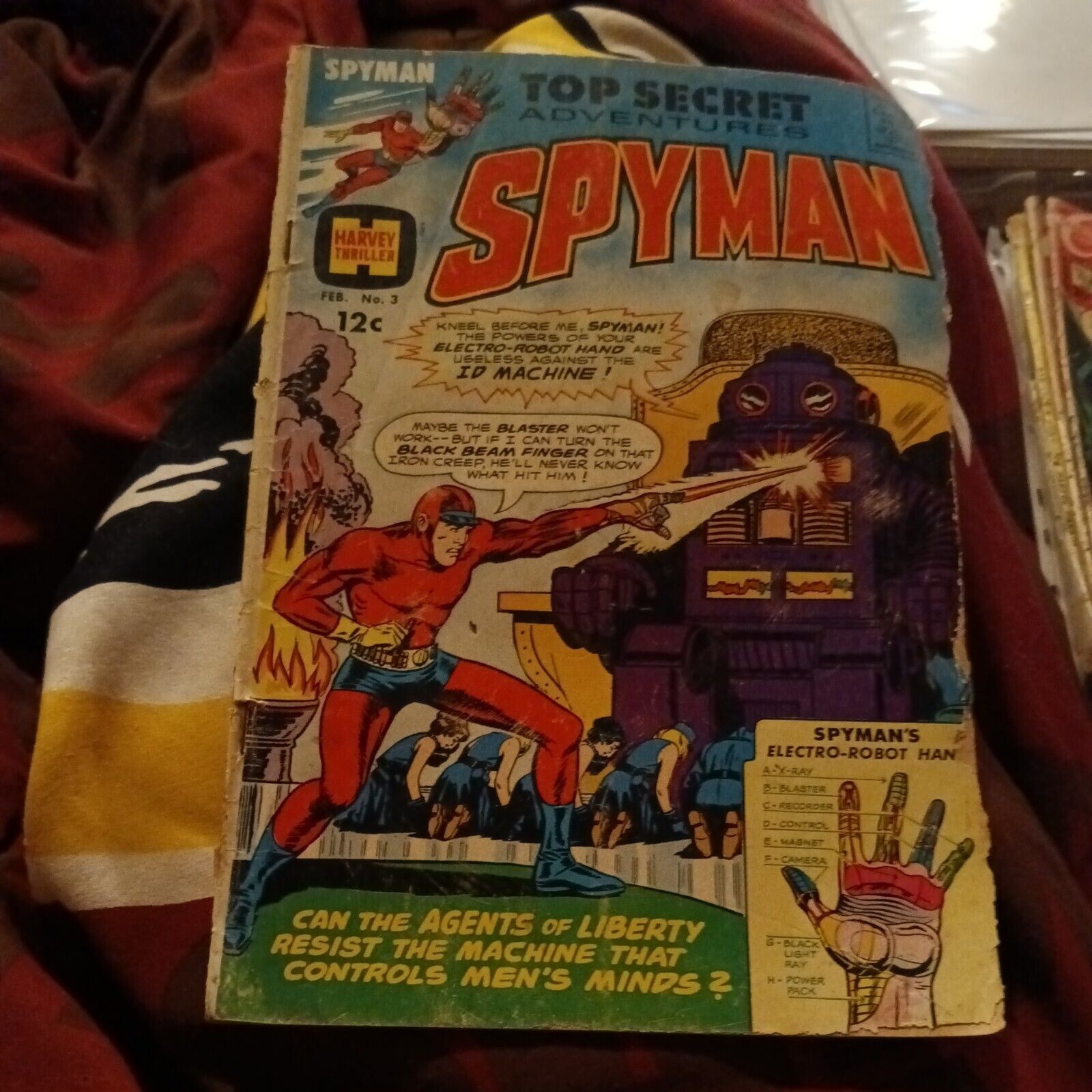 Spyman # 3 Harvey comics 1967 silver age 3rd professional Steranko art superhero