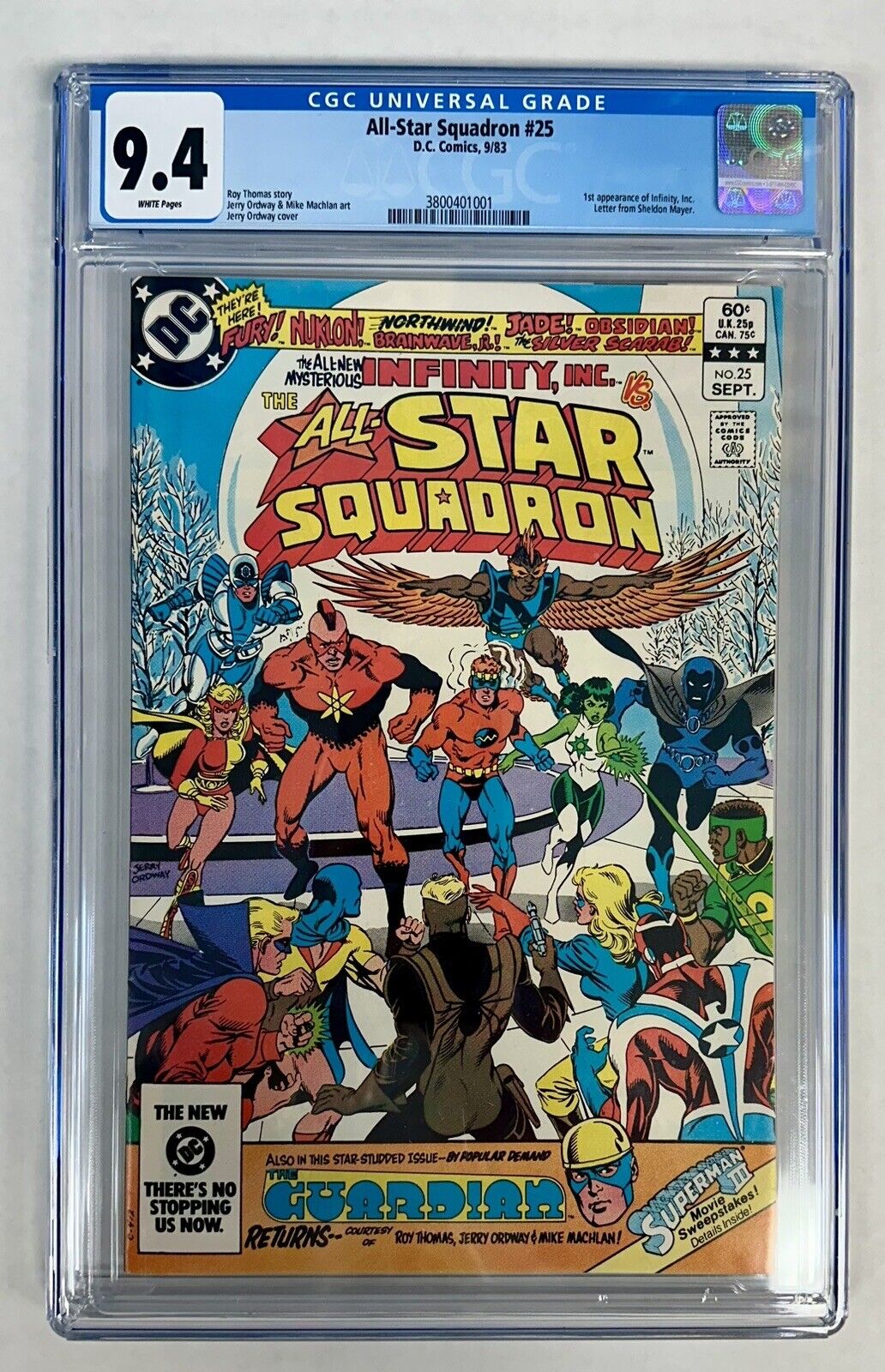 All Star Squadron #25 -CGC 9.4 First Appearance of Infinity Inc - KEY - DC 1983