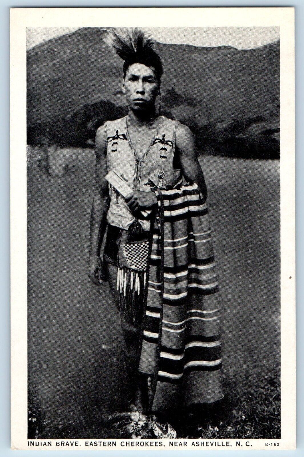 Asheville North Carolina NC  Postcard Indian Brave Eastern Cherokees Vintage