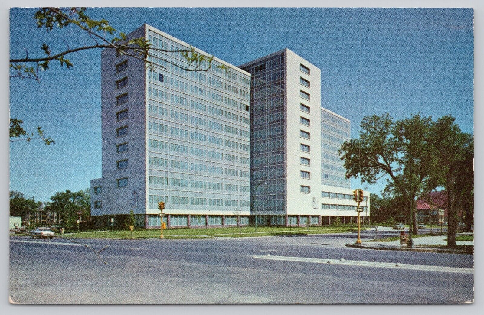 State Office Building Topeka Kansas KS Vintage Chrome Postcard Street View