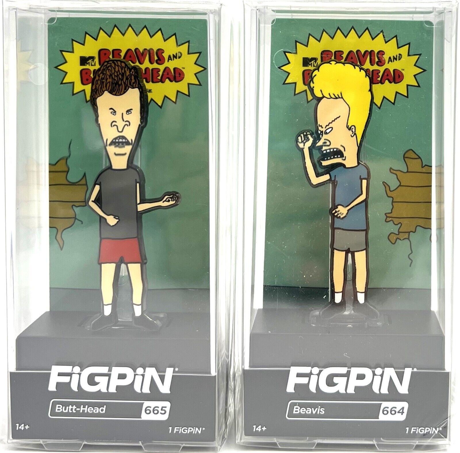 FiGPiN MTV Beavis And Butt-Head Beavis #664 & Butt-Head #665 Collectible Pins