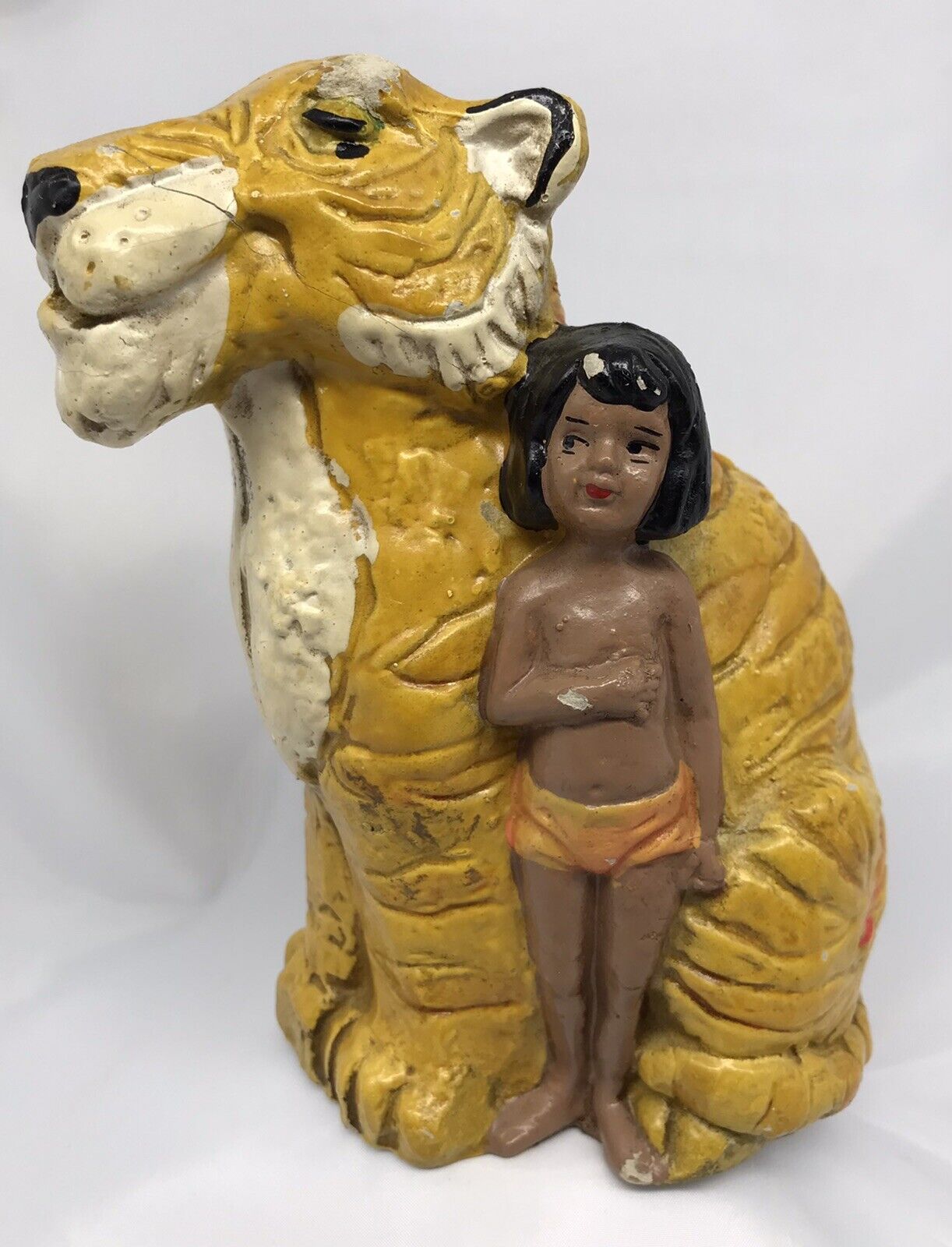 Rare 1965 Disney Jungle Book Mowgli Shere Khan Piggy Bank Japan Enesco