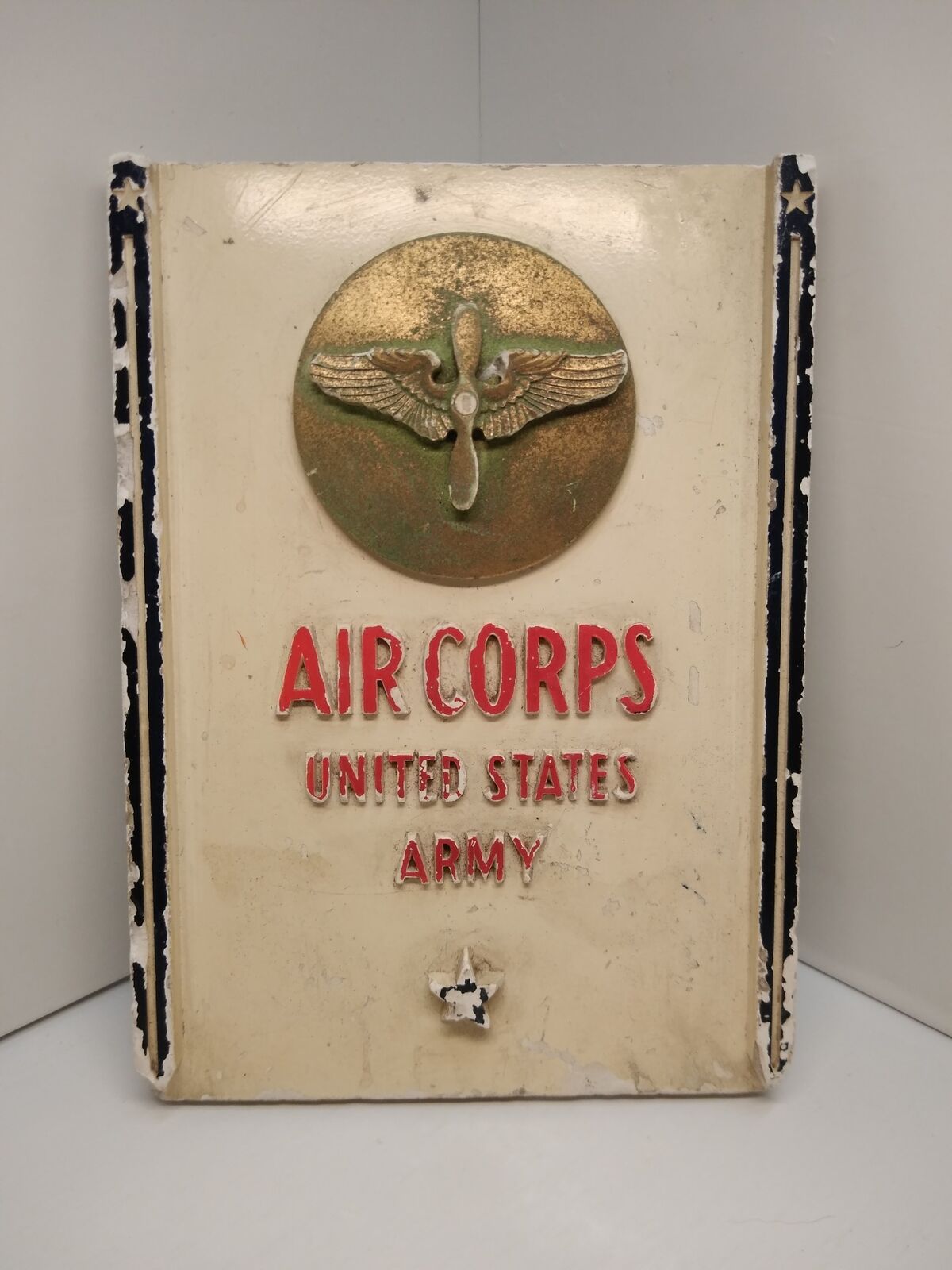 Rare Unique WW 2 AIR CORPS UNITED STATES ARMY Plaster Wall Hanging Plaque Sign