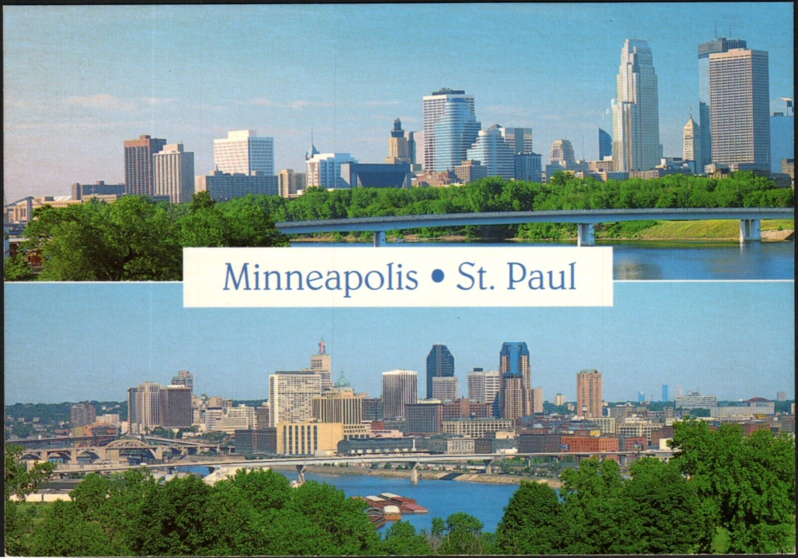 Postcard Minneapolis and Saint Paul Skyline Minnesota