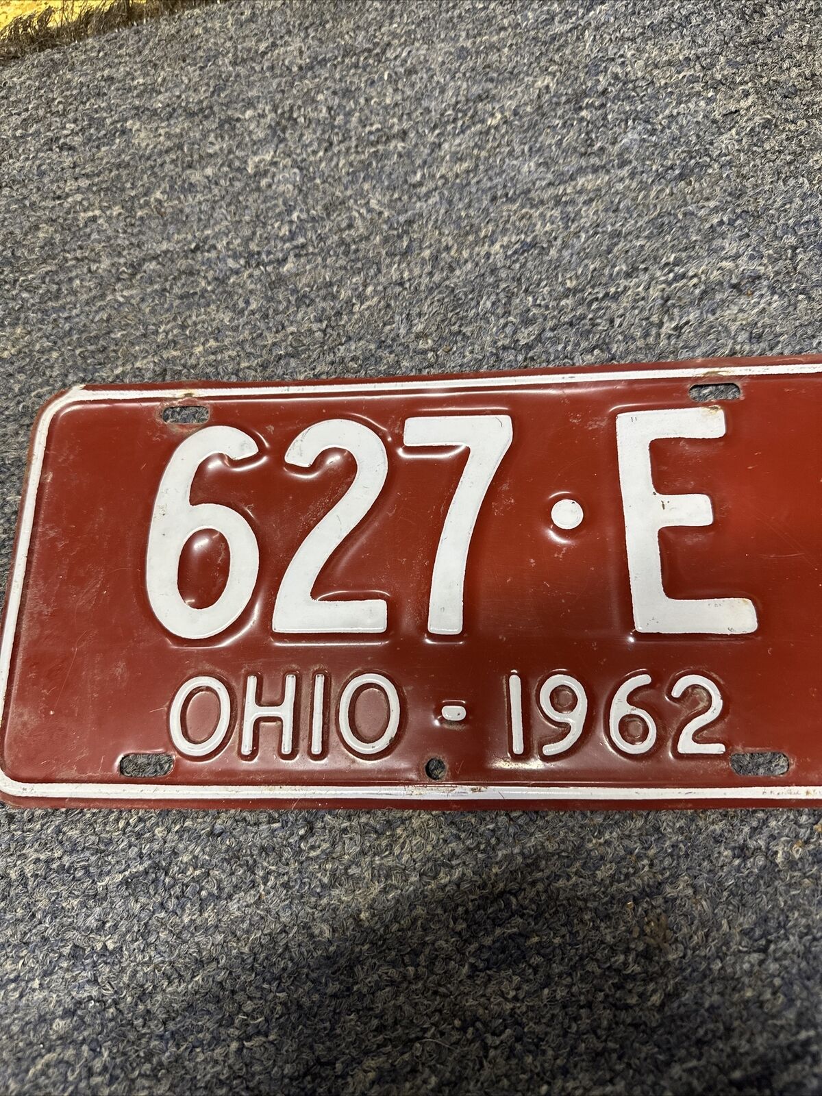 1962 ohio license plate 627.e