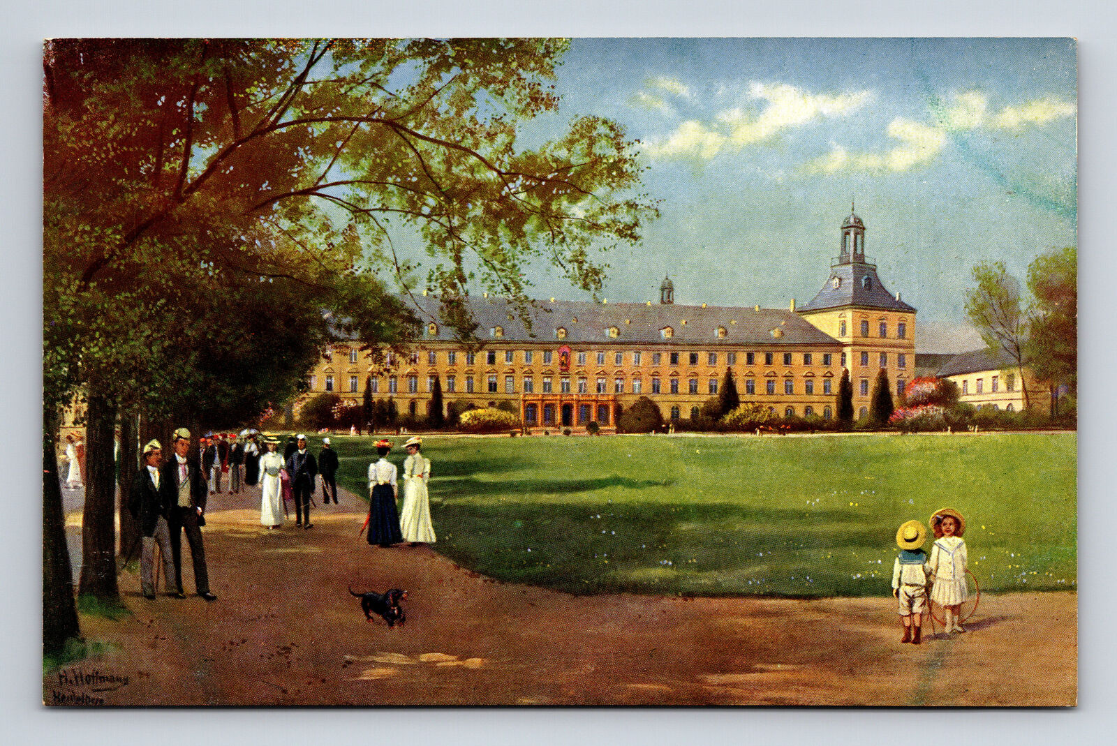 Kurfürstliches Schloss Electoral Palace Artist H Hoffmann Bonn Park Postcard