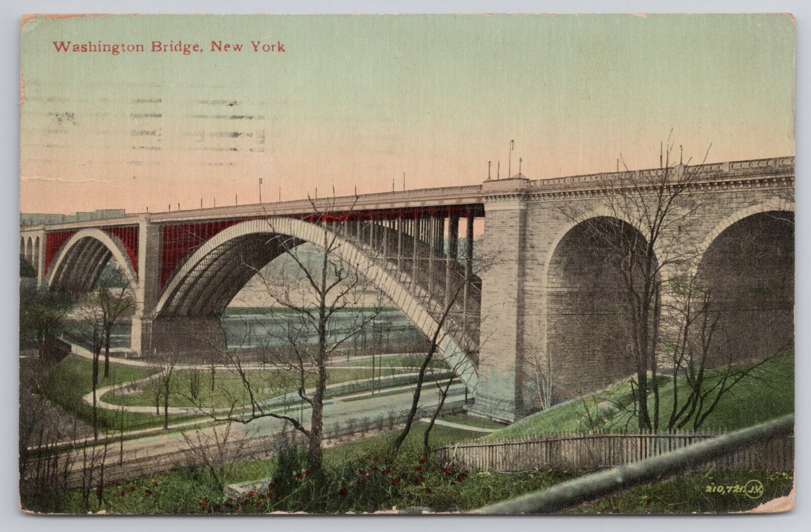 Washington Bridge New York City NY c1910s Postcard