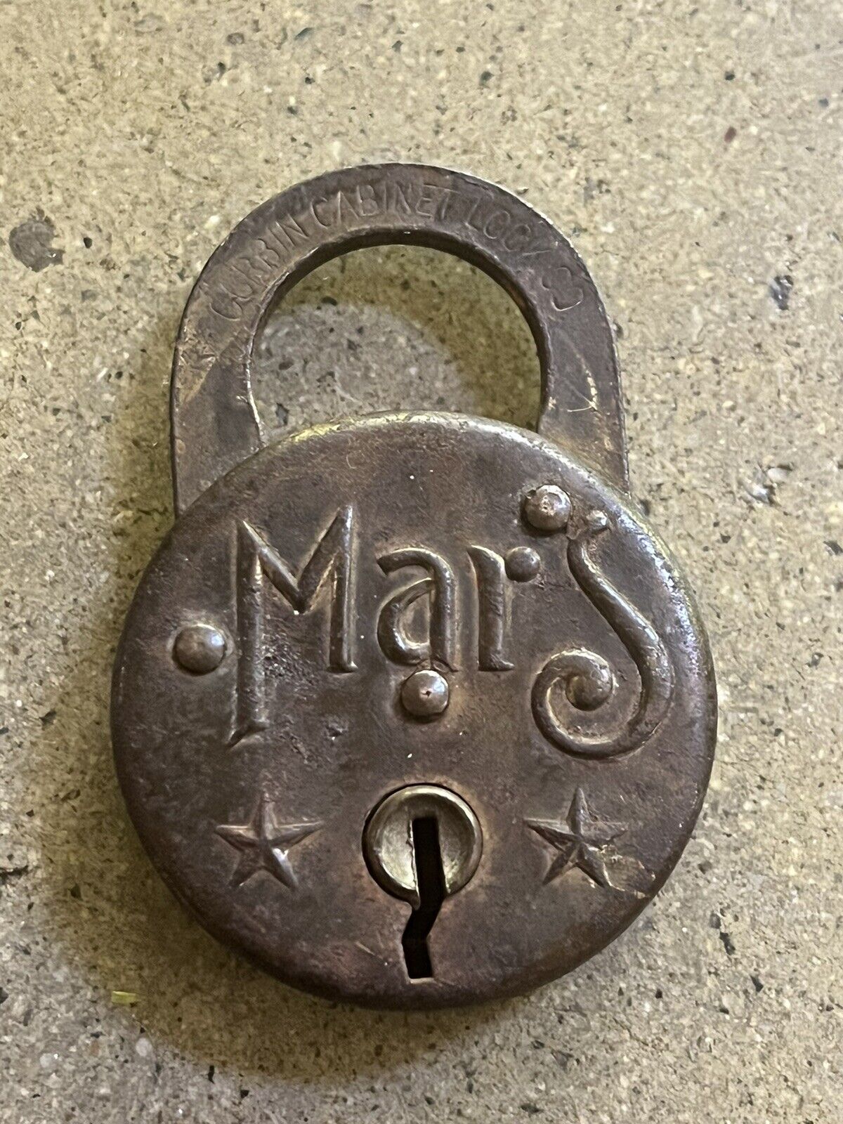 Vintage Corbin Mars Padlock & Key 