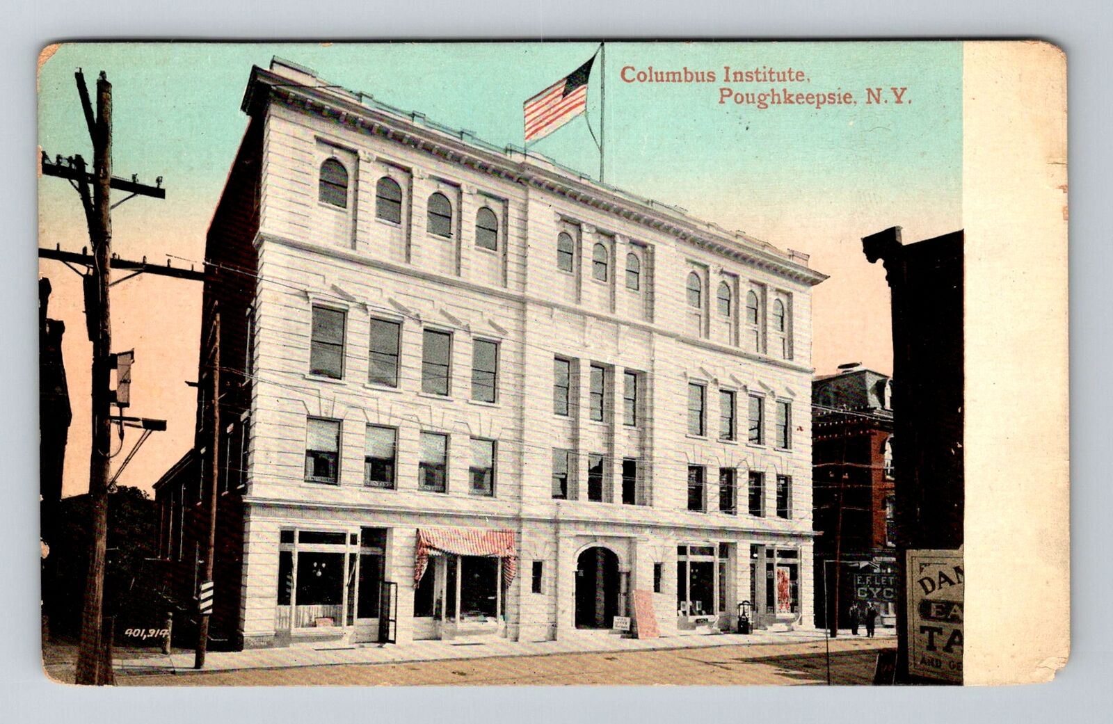 Poughkeepsie NY-New York, Columbus Institute, c1913 Vintage Postcard