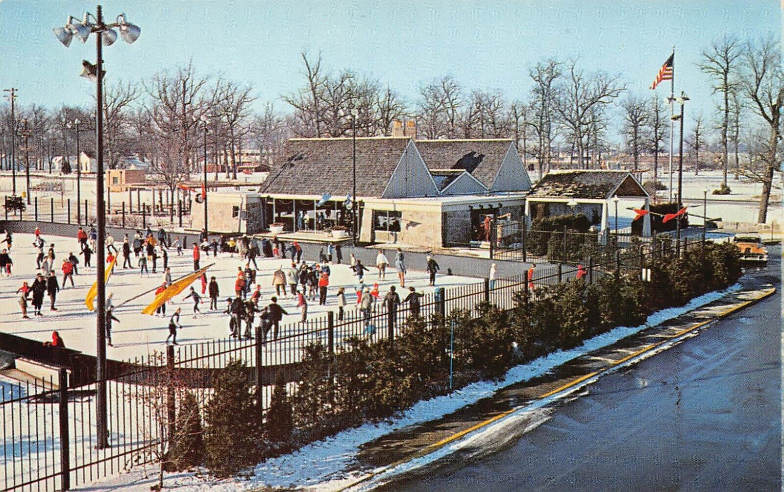 Columbus IN Indiana Hamilton Lincoln Center Ice Skating Rink Arena Postcard C57