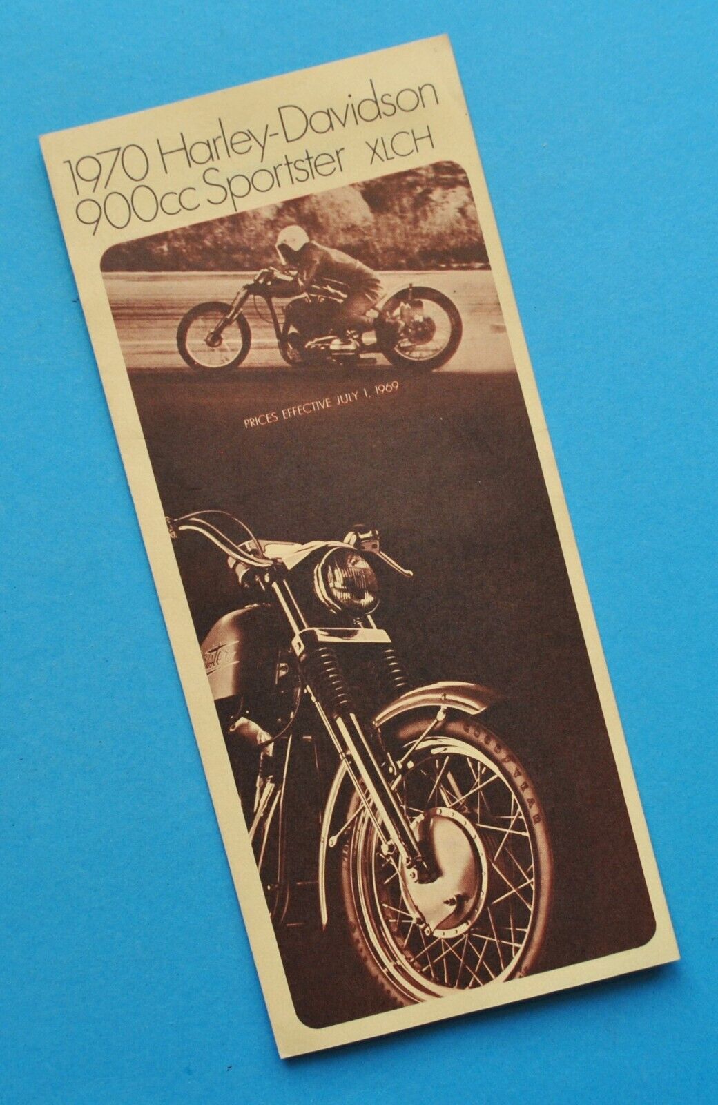 Vintage Original 1970 Harley Davidson XLCH Sportster Brochure Motorcycle