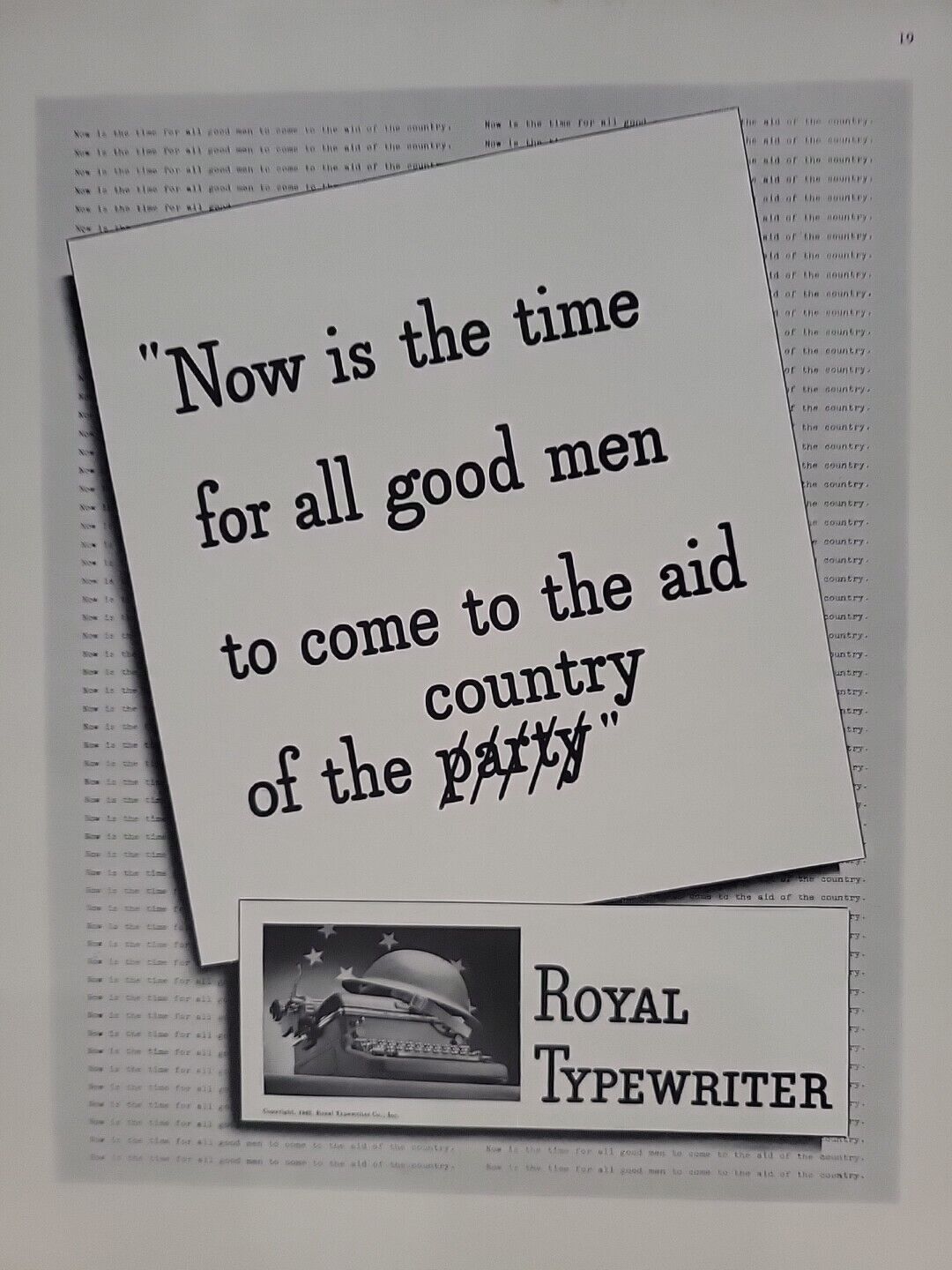 1942 Royal Typewriter Fortune WW2 Print Ad Q2 War Propaganda Homefront Helmet