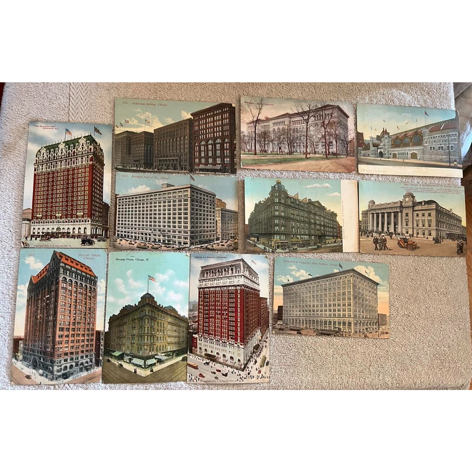 21 Vintage Chicago Illinois Postcard Lot Buildings 1900s 1910s