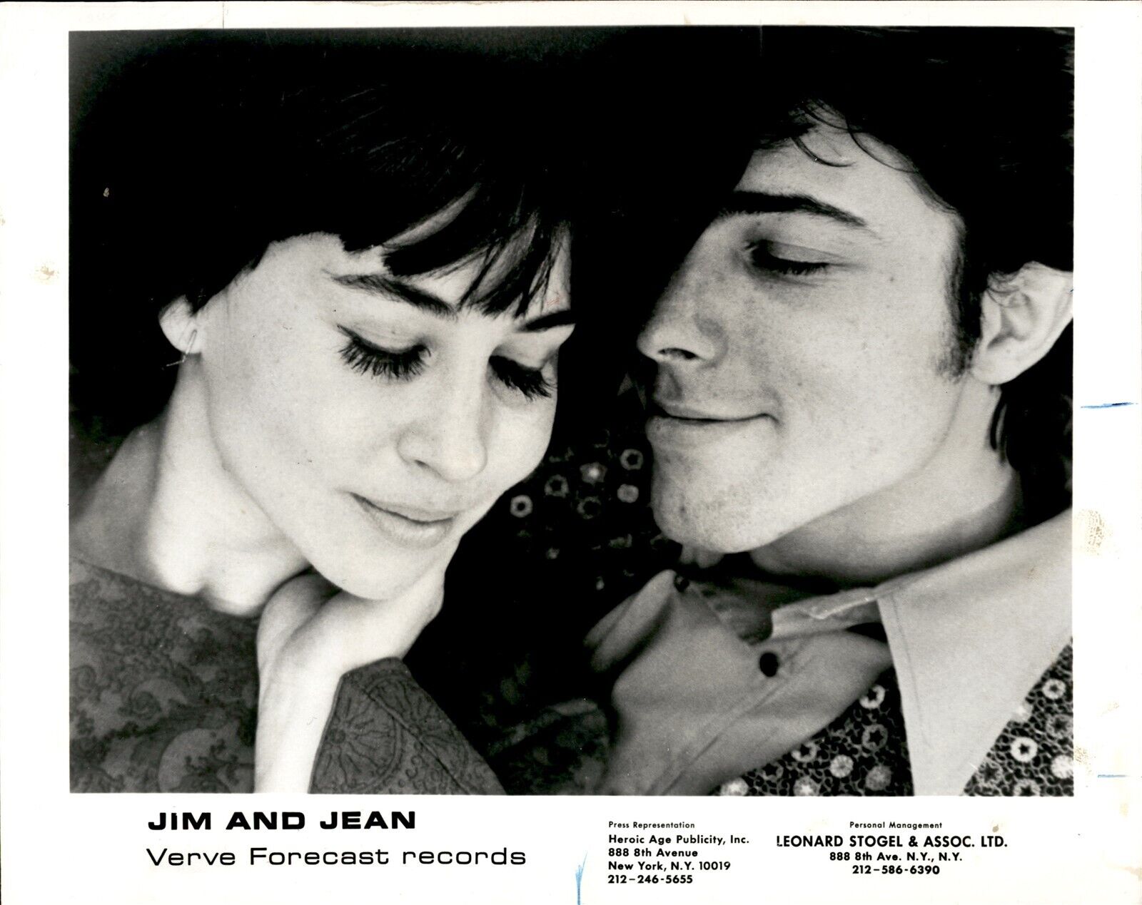LD343 1968 Wire Photo AMERICAN FOLK MUSIC DUO JIM AND JEAN Jim Glover Jean Ray