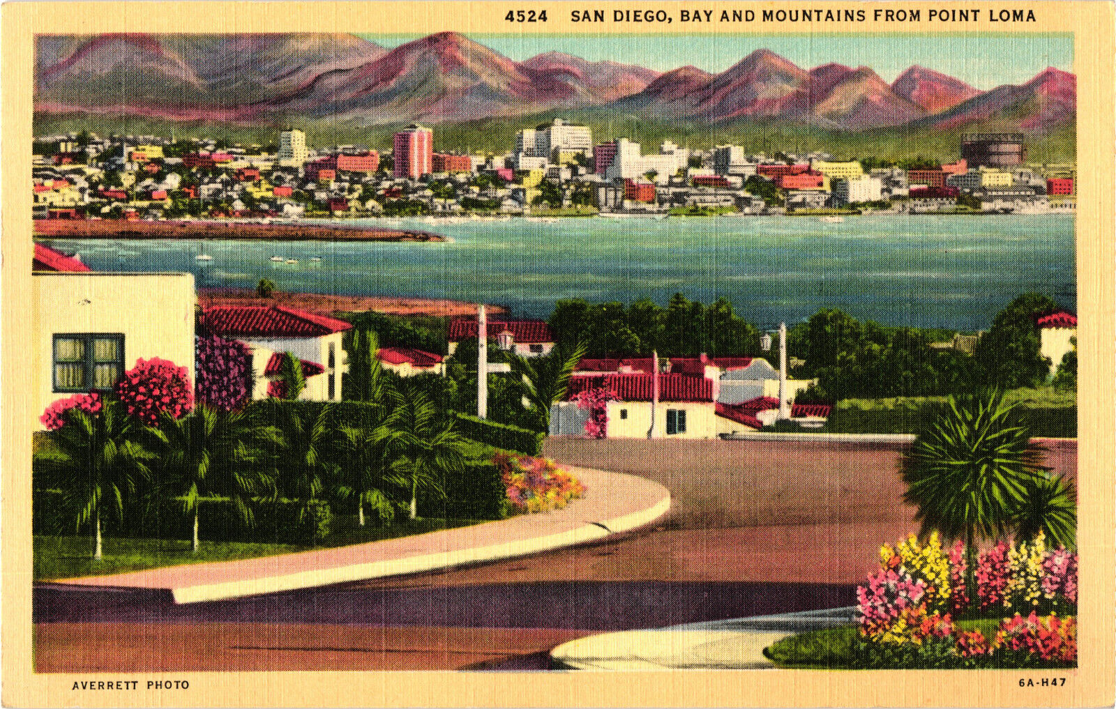 San Diego, Bay and Mountains From Point Loma Postcard Unposted