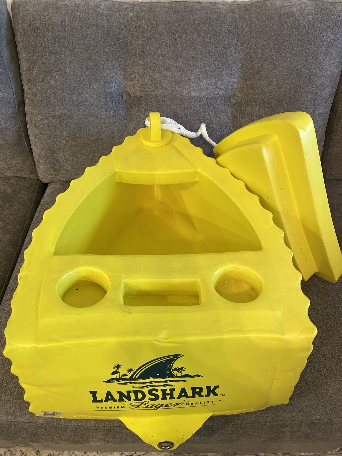 Land Shark Cooler TRC  Super Soft Floating Kooler  Yellow Beer Advertising Rare