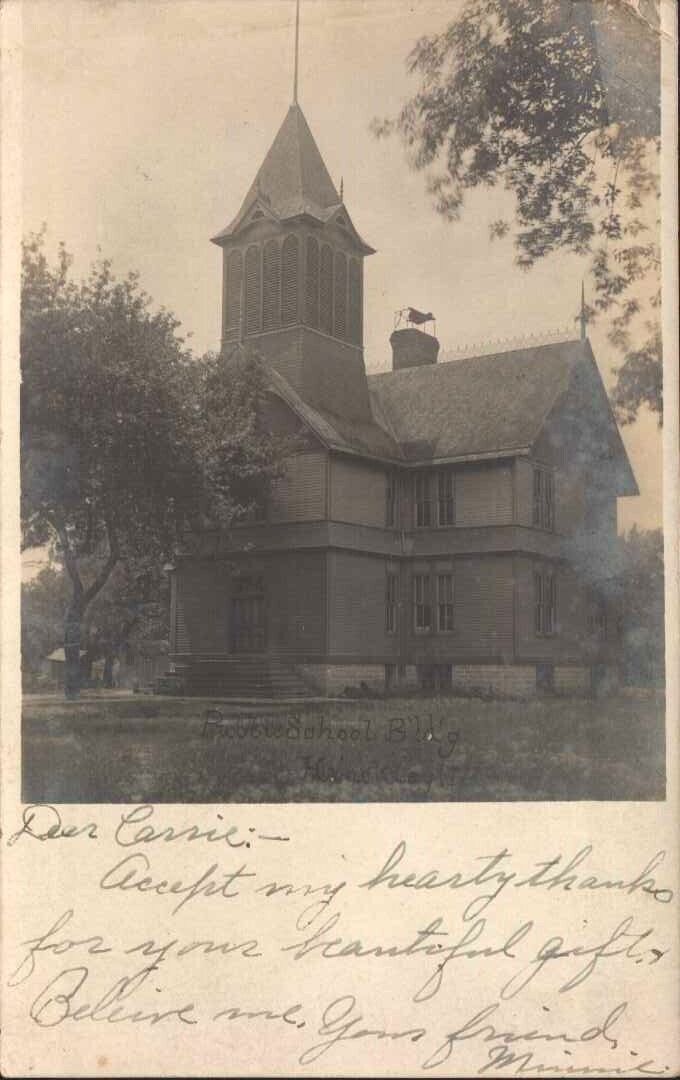 1907 HINCKLEY Public SCHOOL IL Illinois REAL PHOTO RPPC POSTCARD