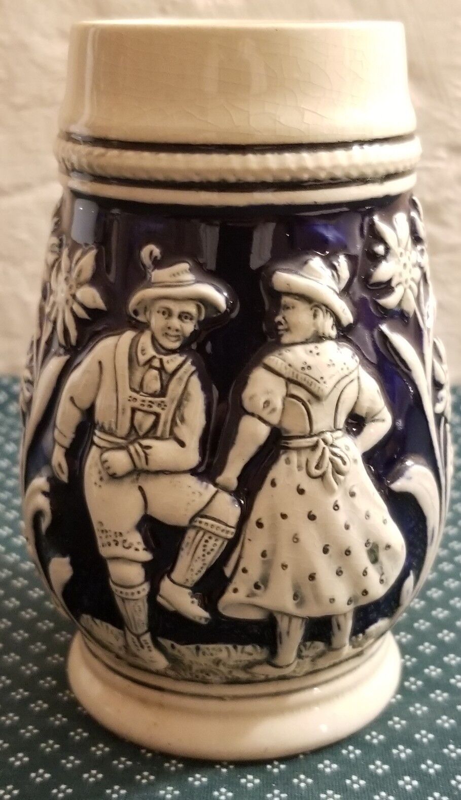 Vintage Dancing German Man And Woman German Stein Mug