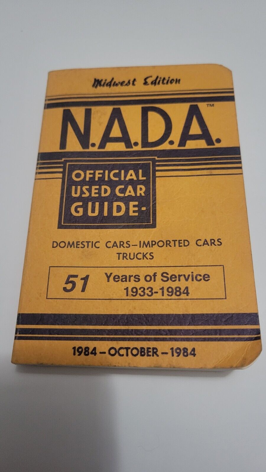 Rare NADA Offical Used Car Guide Dealer Booklet Midwest Edition March 1984-Oct
