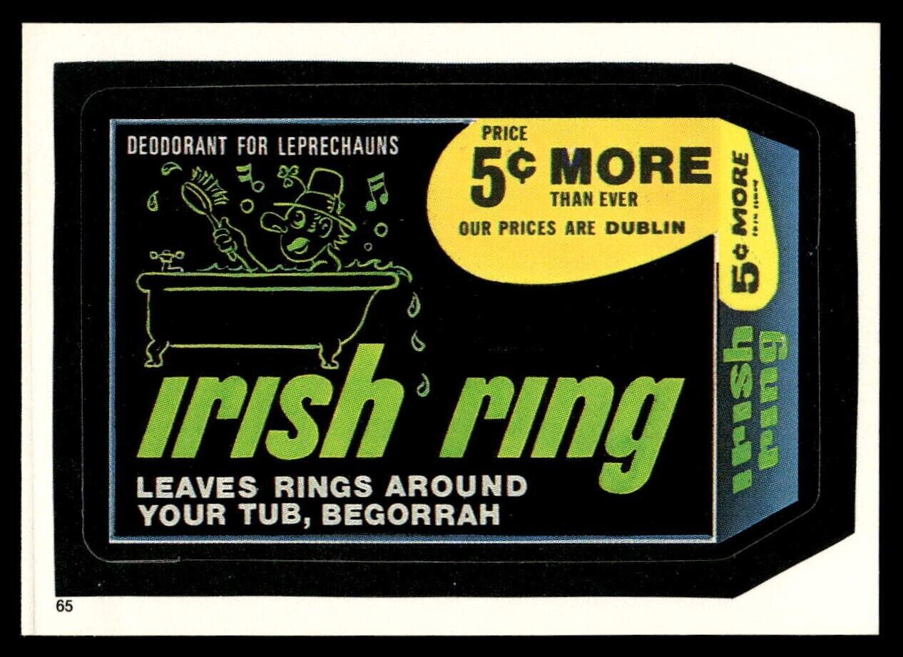 1986 Topps Wacky Packages Test Issue #65 Irish Ring (Spring)