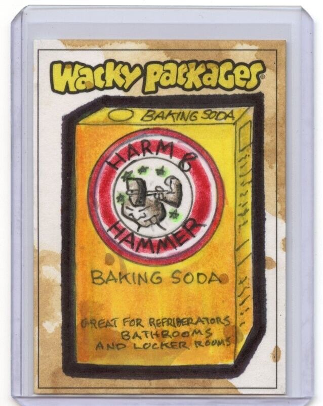 2024 Topps Wacky Packages BAKING SODA 1/1 SKETCH By Artist GAVIN WILLIAMS