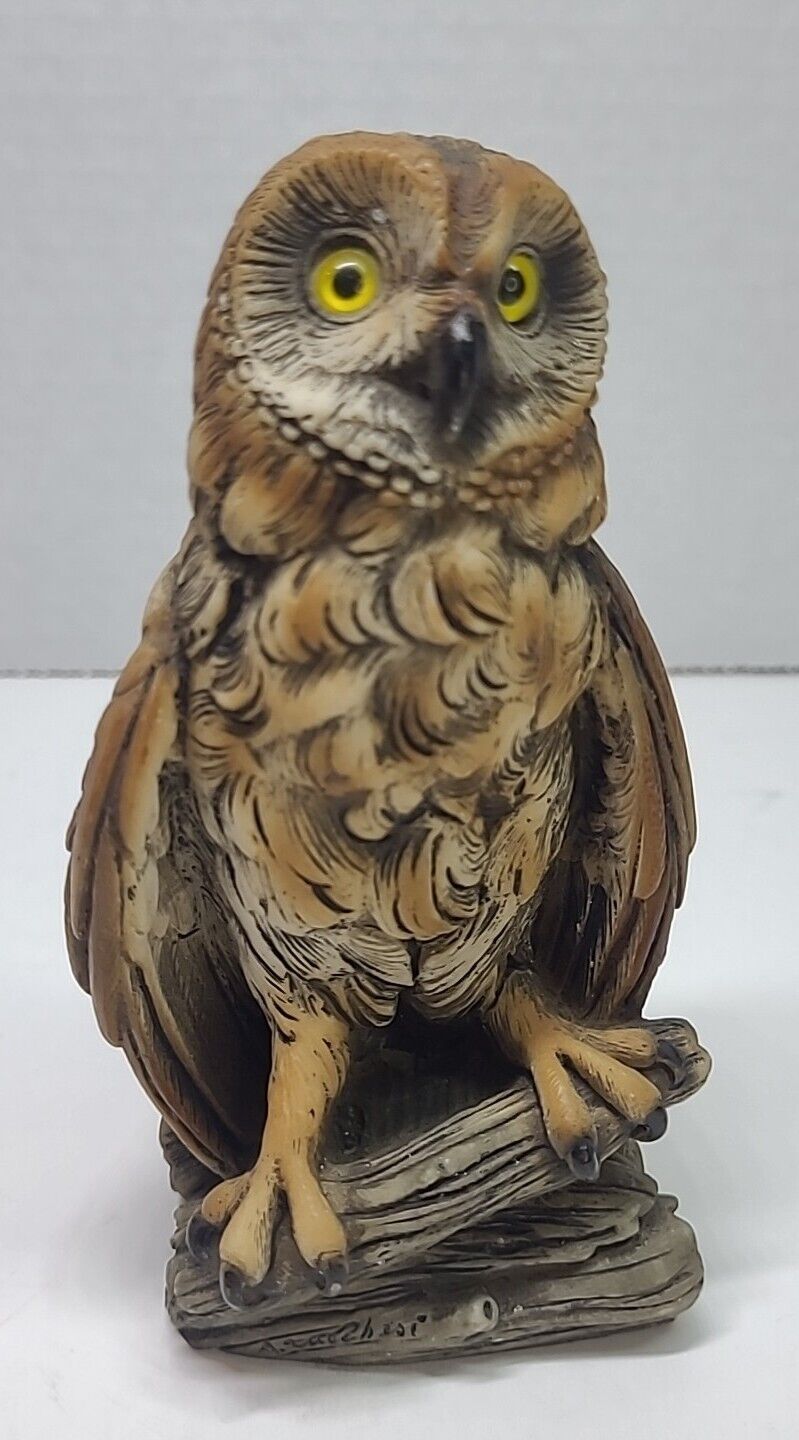 FARO A. LUCCHESI Owl Italy Hand Painted Vintage Antique Signed Collector