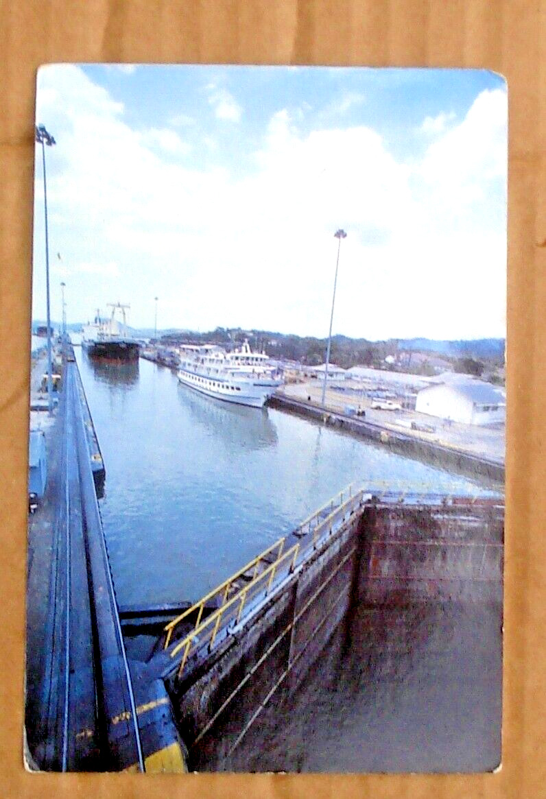 M/V Great Rivers Explorer Cruise Ship at Gatun Locks Panama Canal Vtg Postcard