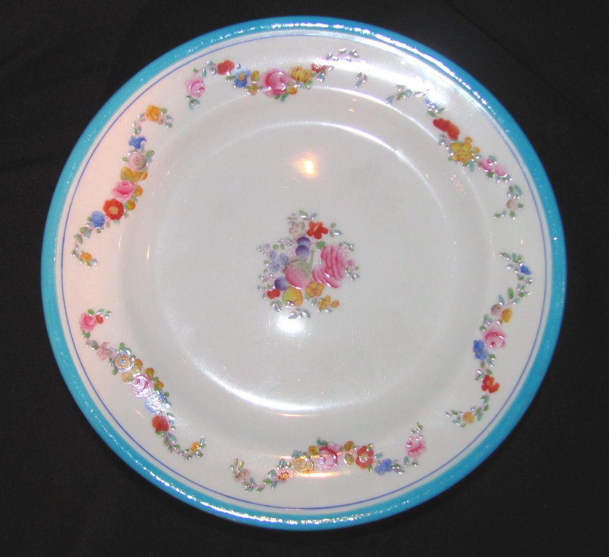 Set 6 Antique English Minton Porcelain Plates Circa 1920 Hand Painted 