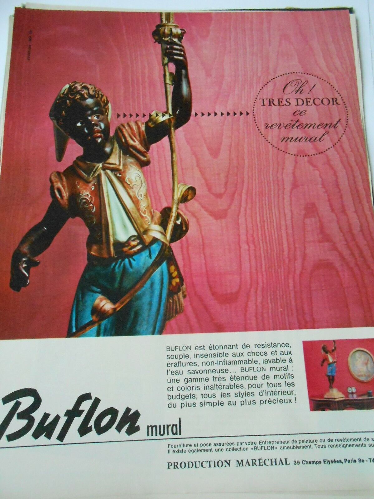 1965 Advertising Buflon Mural Advertising One Decor Wall Cover