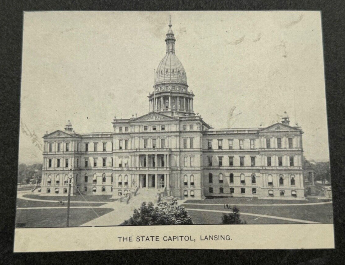 Antique The State Capitol Lansing MI Michigan Photographic Print on Card