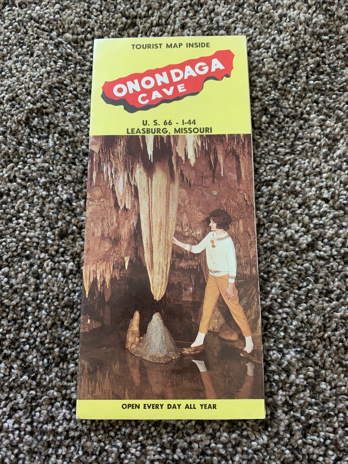 Vintage Rare - Onondaga Cave Leasburg Missouri Brochure Pamphlet