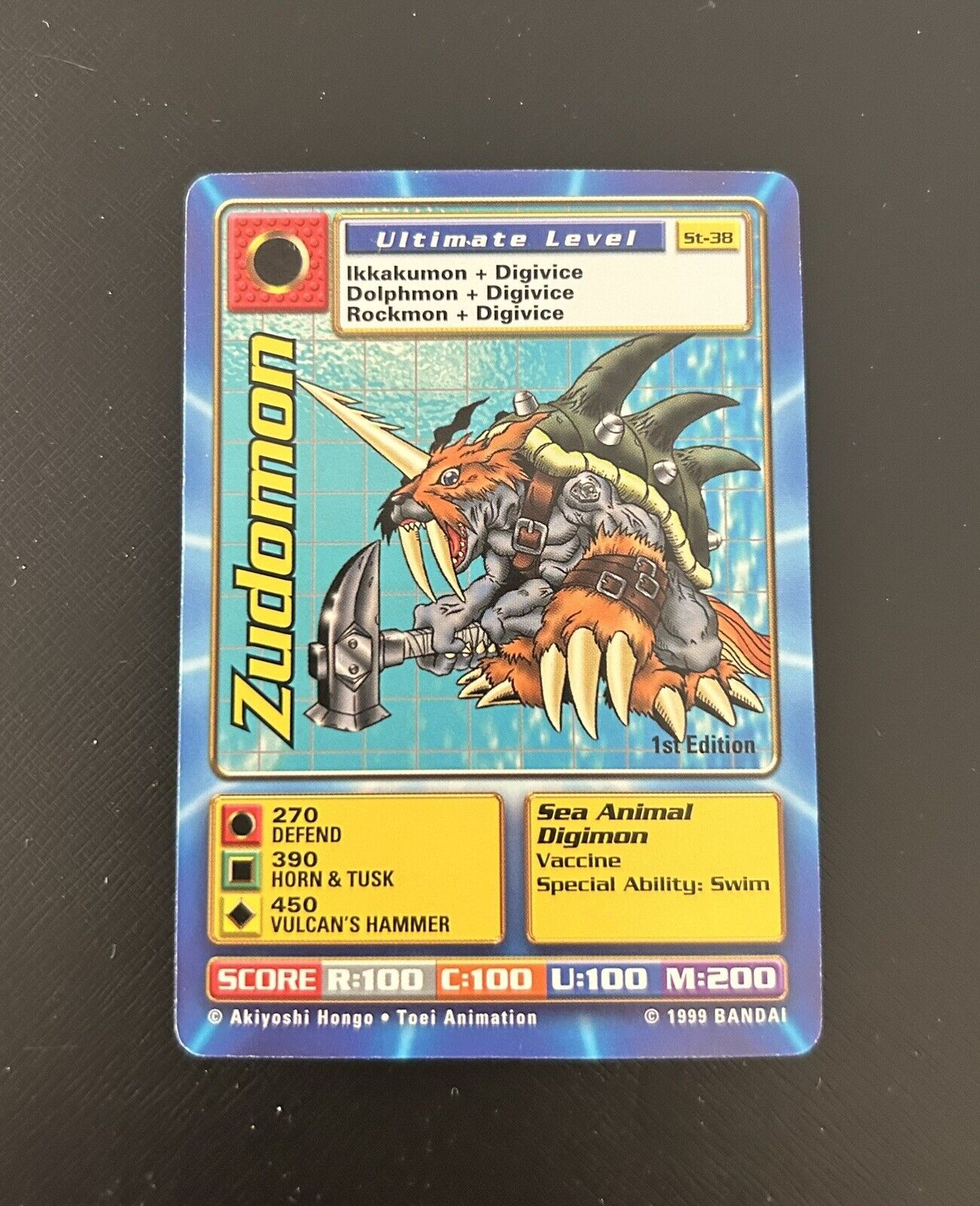 1999 Digimon Ultimate Zudomon  #ST-38  / First Edition - Near Mint