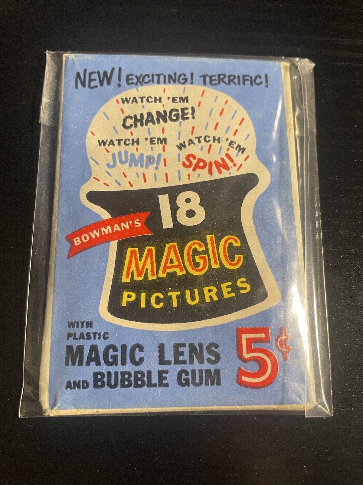Rare 1955 18 Magic Pictures W/ Magic Lens Bowman Wax Pack Sealed