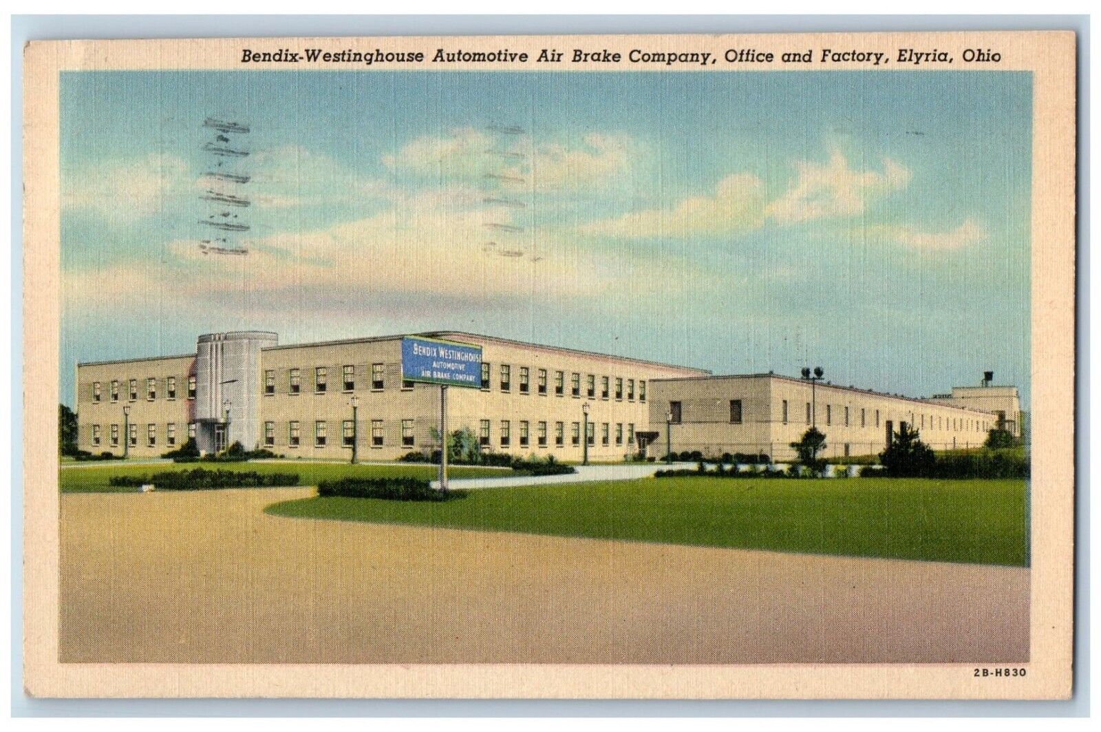 Elyria Ohio OH Postcard Bendix-Westinghouse Automotive Air Brake Company 1944