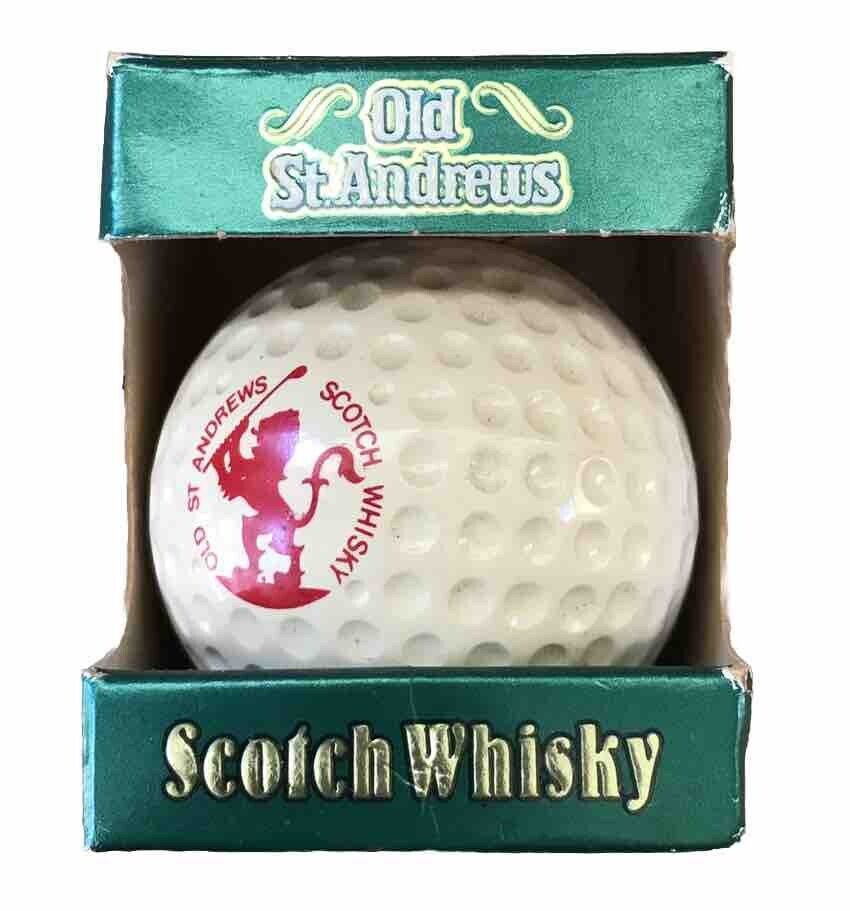 Vintage 1982 Old St Andrews Scotch Whisky Golf Ball Mini Collectible Decanter 
