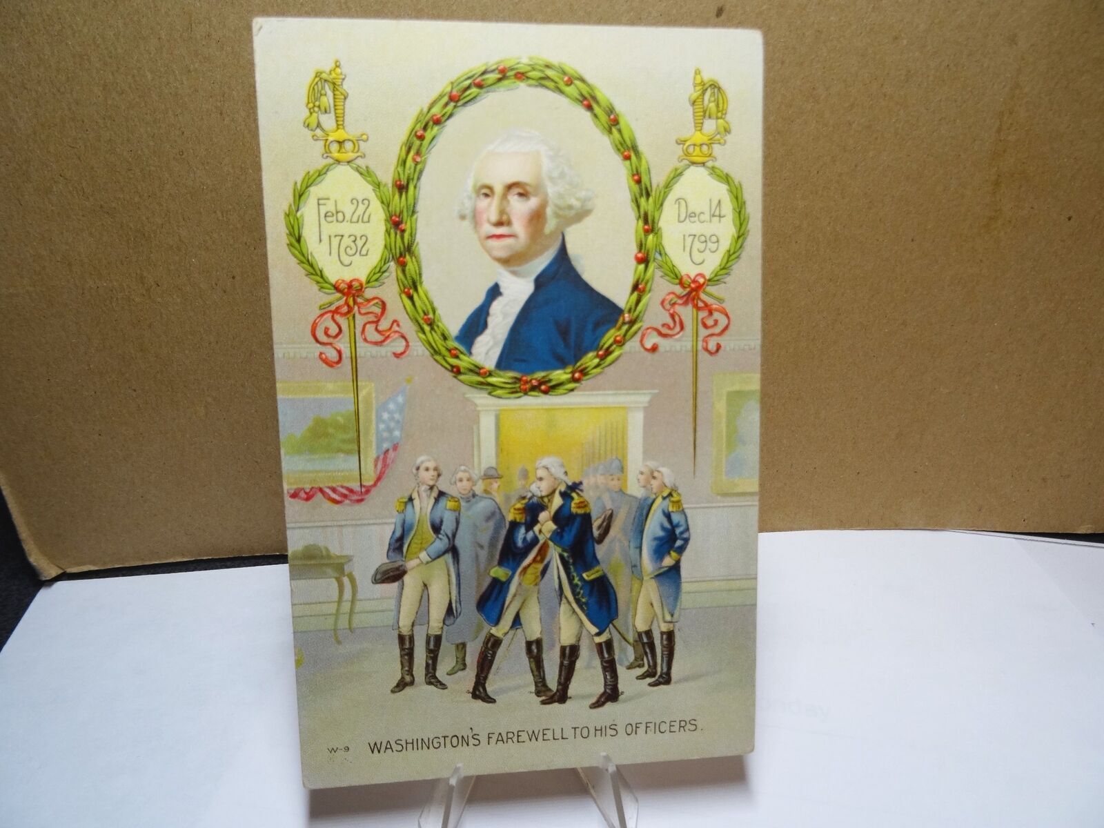 Washington\'s Birthday Washington\'s Farewell to his Officers Postcard 1910