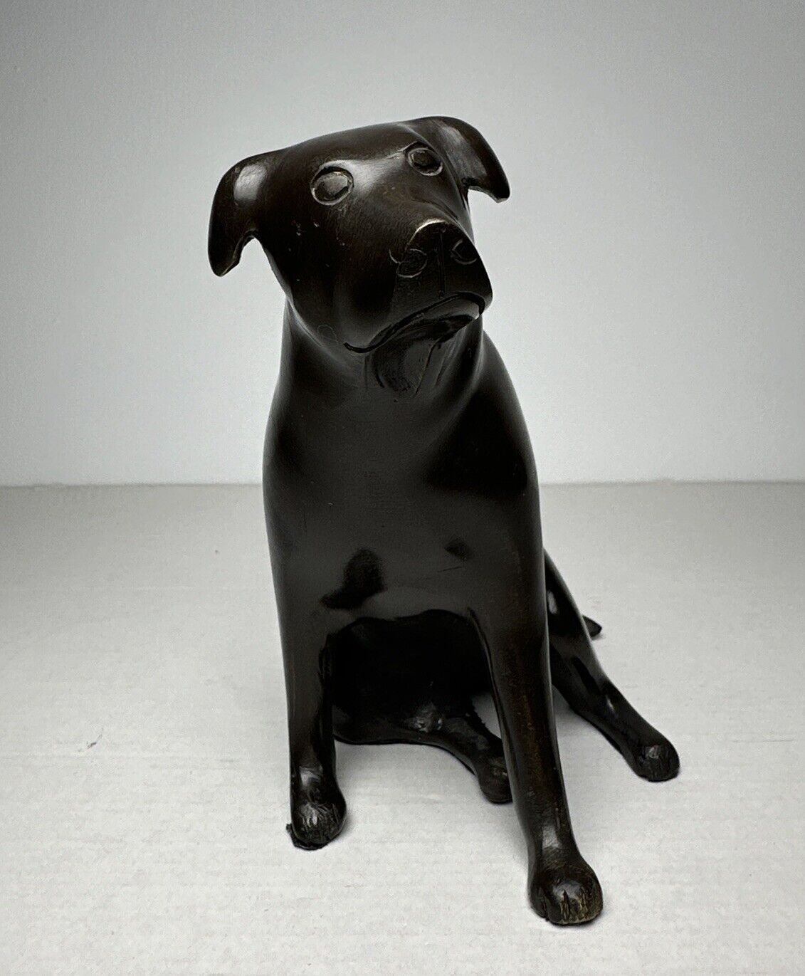 Vintage Restoration Hardware Cast Bronze Dog Lab Figurine Bookend