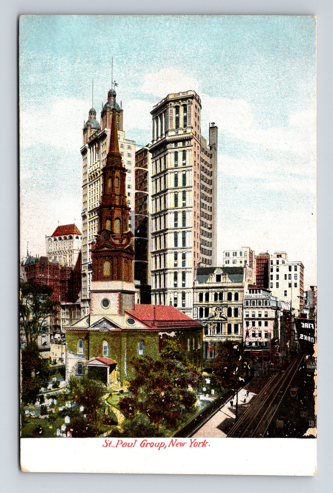 St. Paul Group Buildings New York New York NY Hugh C Leighton UDB Postcard
