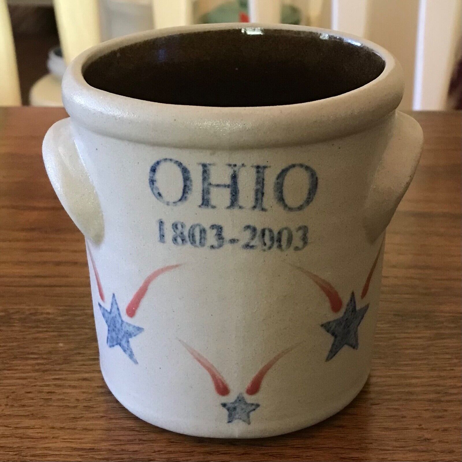 Vintage BBP Beaumont Pottery Crock Ohio 1803-2003 * 4 1/2” ht