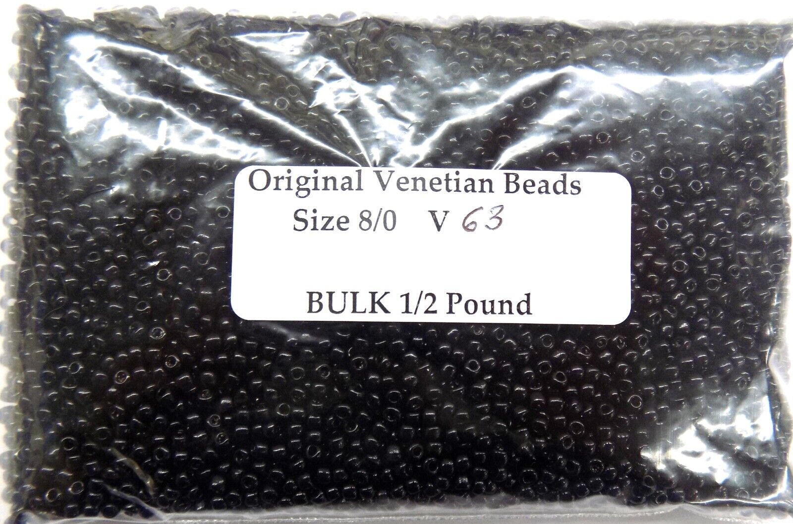1/2# Pound Bulk 8/0 Midnight Blue Original Venetian Seed Beads African Trade V63