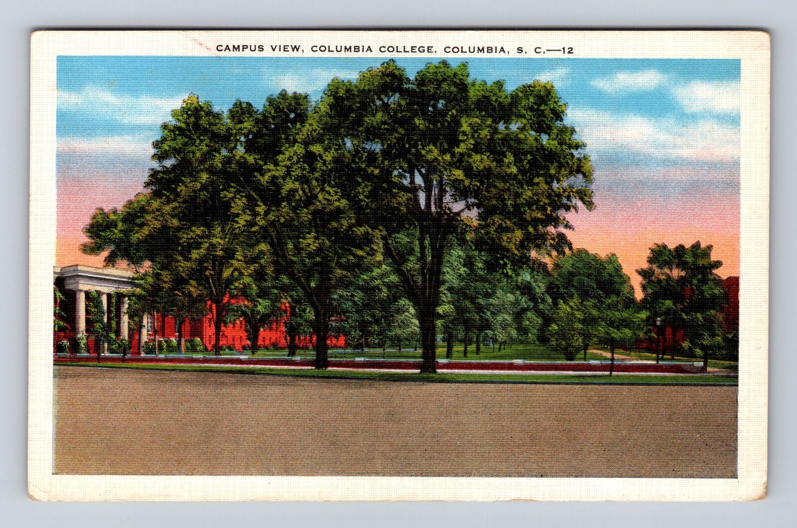 Columbia SC-South Carolina, Campus View Of Columbia College, Vintage Postcard