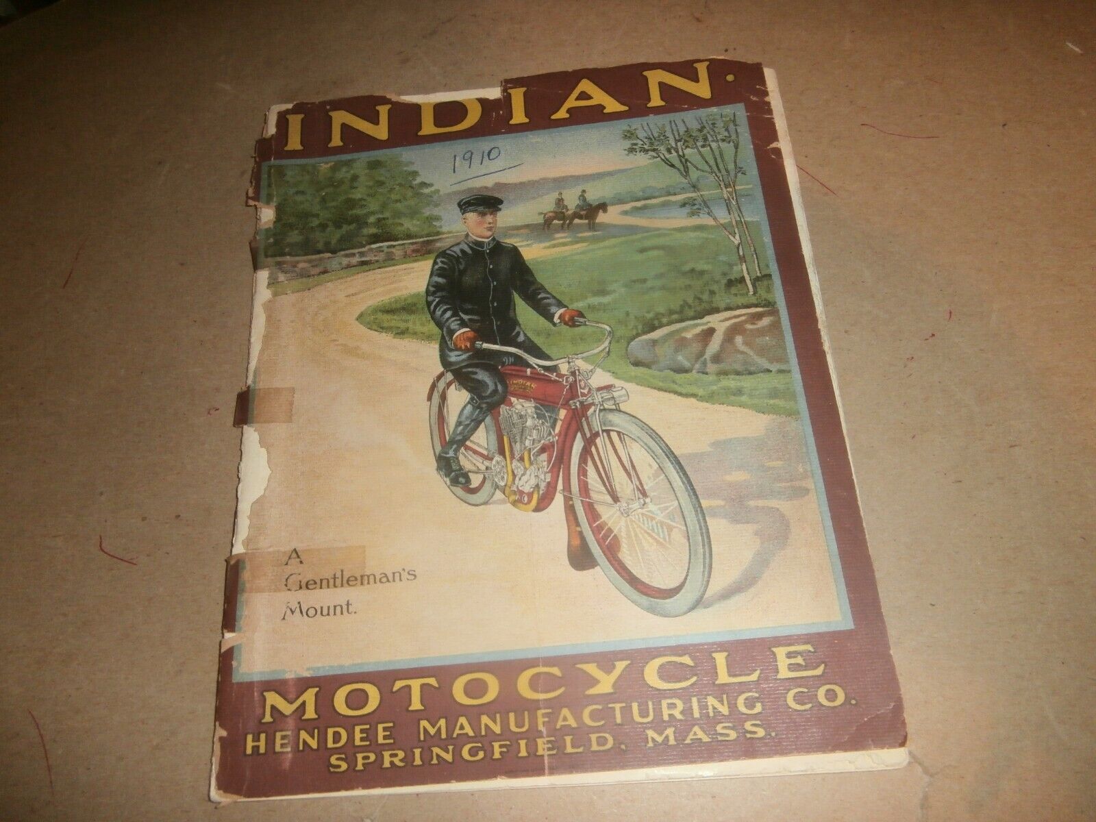 Vintage Original 1910 Indian Motorcycle Catalog Hendee Manufacturing Co