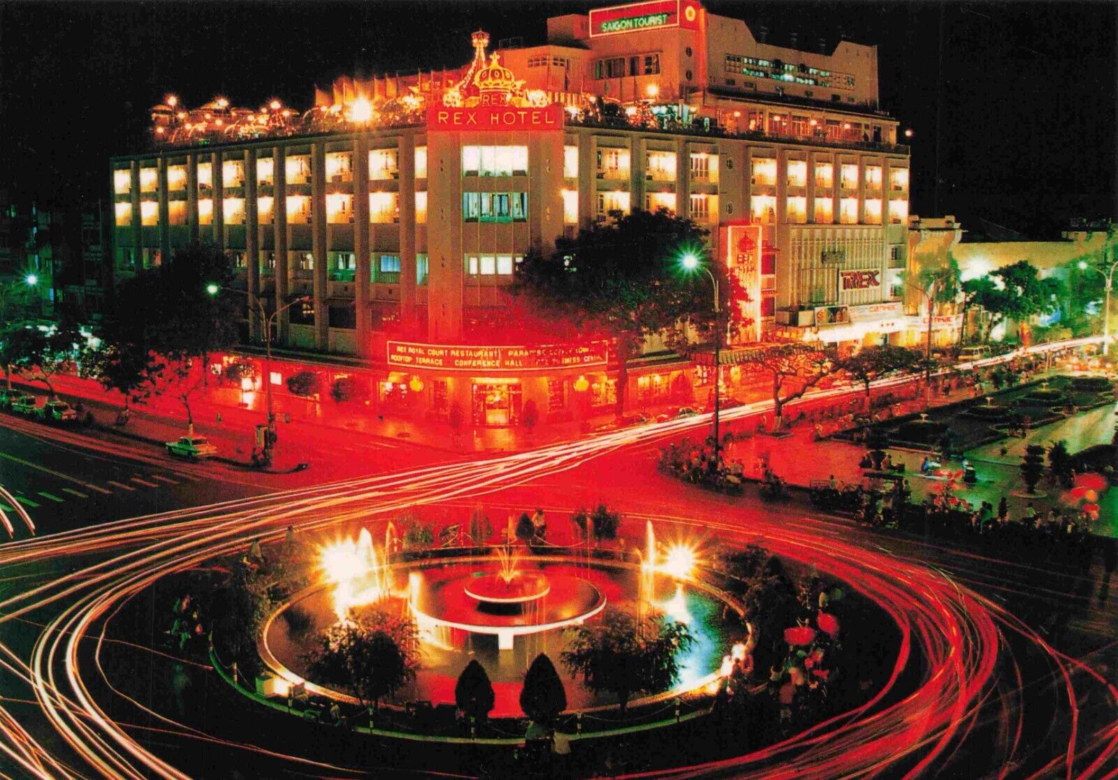 The Rex Hotel Night Scene Saigon Hochiminh City Vietnam Postcard Vtg #23