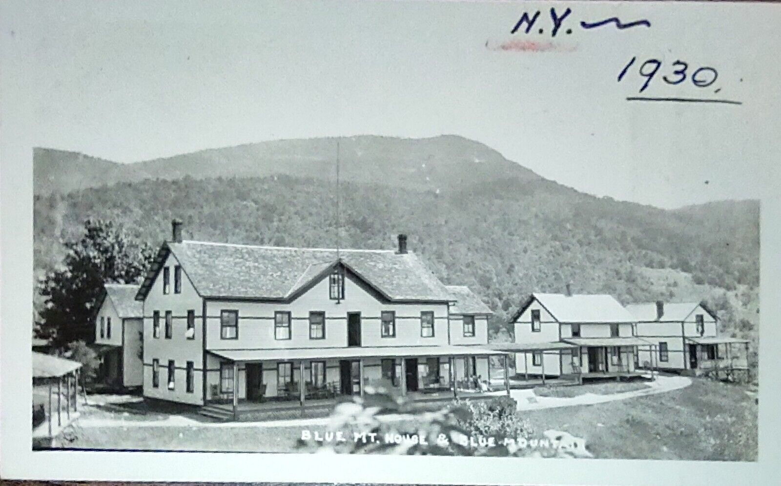 RPPC BLUE MOUNTAIN HOUSE & THE BLUE MOUNTAINS.  CANTON N.Y. PHOTO POSTCARD. 1930