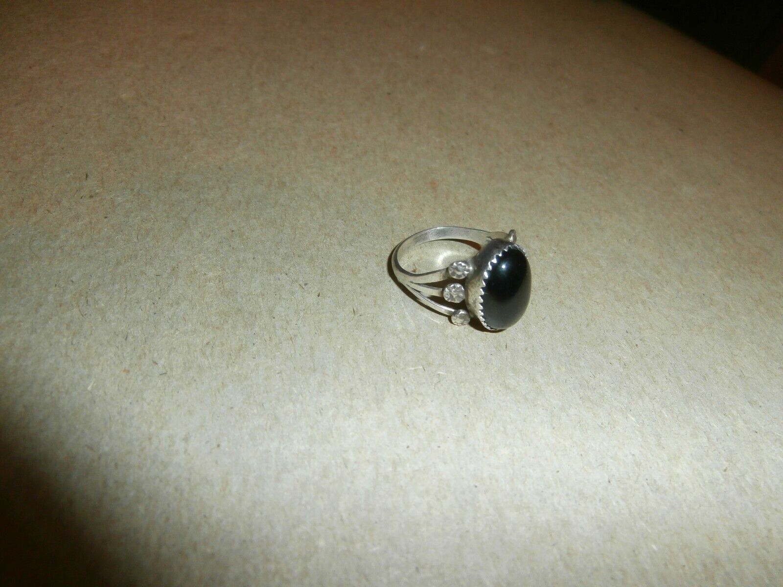 Black Onyx Stone Sterling Silver Ladies Ring