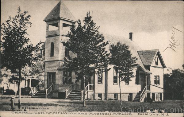 1908 Dumont,NJ Chapel Cor. Washington and Madison Avenue Bergen County Postcard