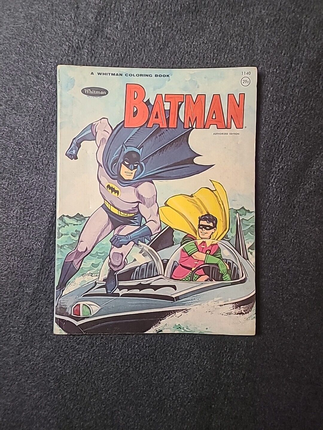 VINTAGE BATMAN & ROBIN COLORING BOOK WHITMAN RARE  1966 UNUSED
