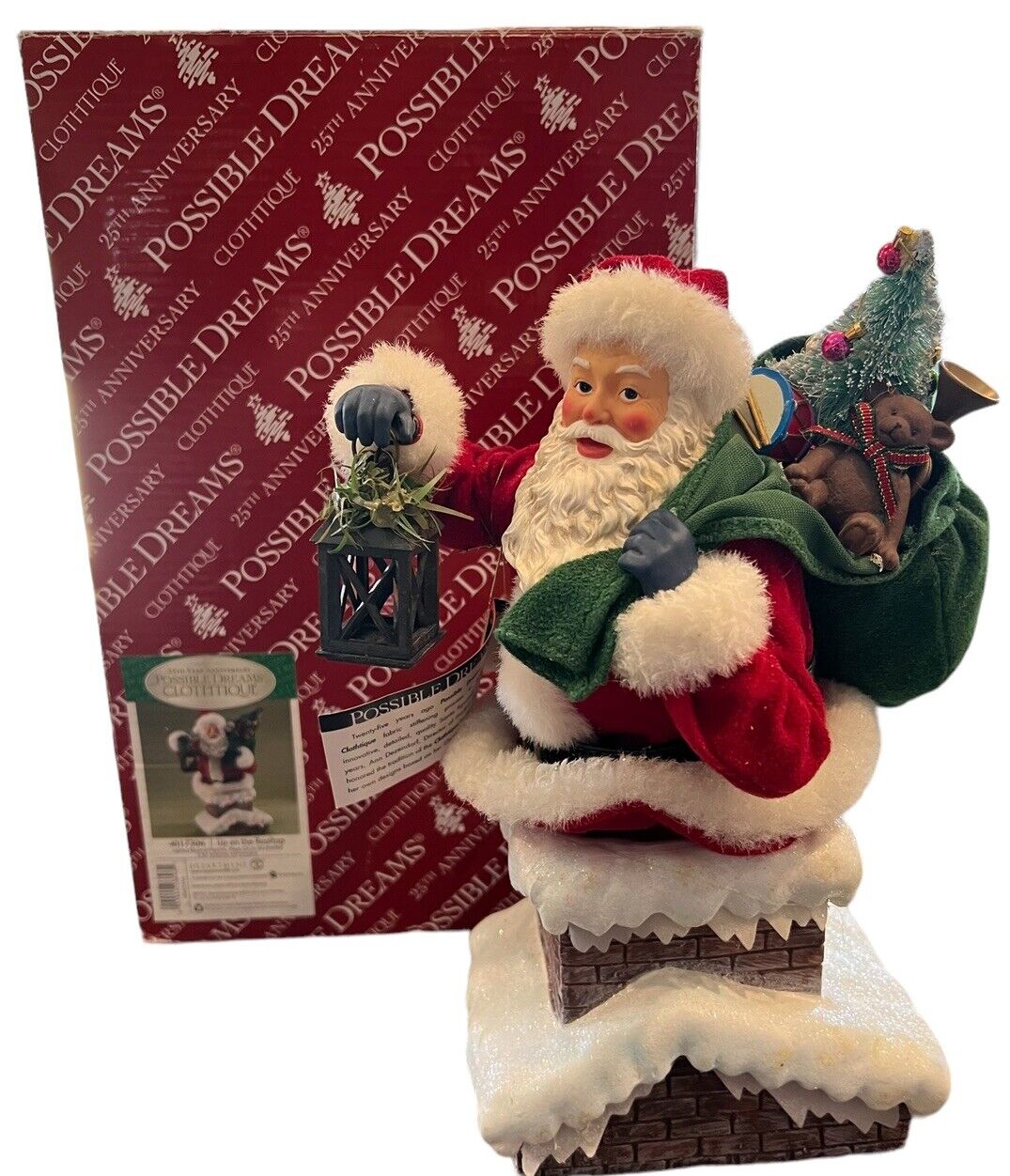 Dept 56 Possible Dreams Clothtique Santa 25th Anniversary Up On The Rooftop
